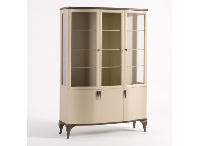 Vitrines Armoire en verre Buffet de luxe Vitrine Salon Beige Bois neuf