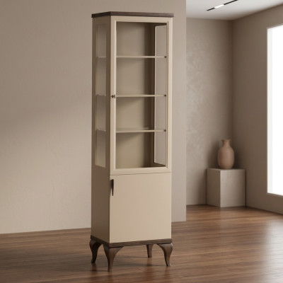 Vitrine simple Armoire à une porte Meuble Vitrine en verre Meuble Armoire en bois