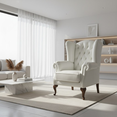 Fauteuil wing en cuir, place unique, canapé Chesterfield, canapé, meubles rembourrés neufs