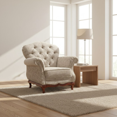 Chesterfield Fauteuil 1 Place Canapé Fauteuil Fauteuil Revêtement Siège Mobilier Tissu Textile