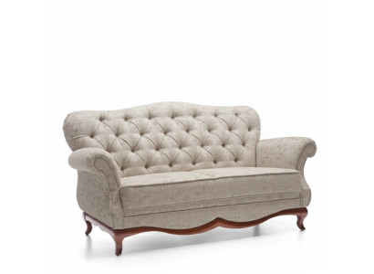 Canapé Chesterfield 2 places avec coussin d'assise en textile pour le salon