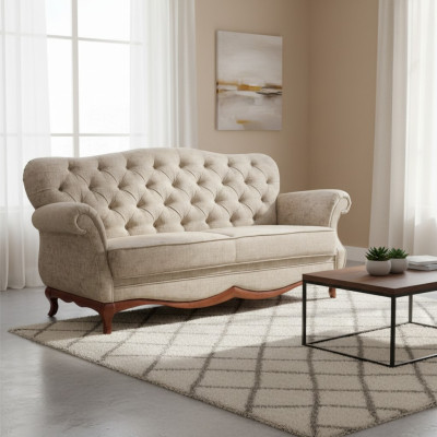 Canapé trois places Chesterfield Tissu pour ameublement Canapé Tissu Canapés