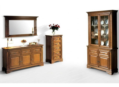 Salon Armoire Commode Italie Miroir Classique Ensemble 3 pièces Bois