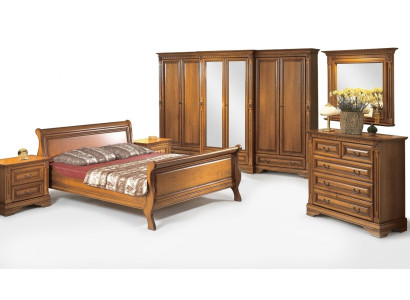Chambre Lit Table de chevet Commode Armoire Ensemble de luxe 6 pièces.
