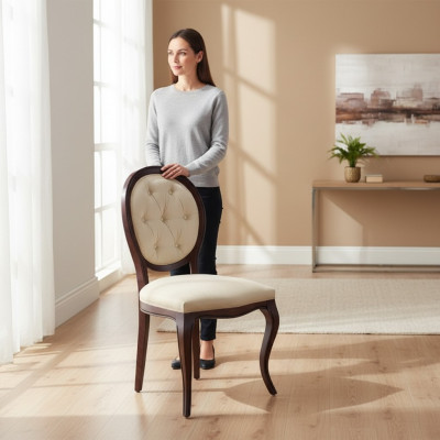 Chaises Salle à manger Chaise de luxe Fauteuil Chesterfield Meubles Chaise en bois
