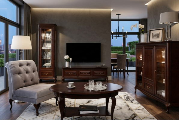 Buffet Armoire Meuble TV Téléviseur Télé Bois Marron Meuble Basse Support