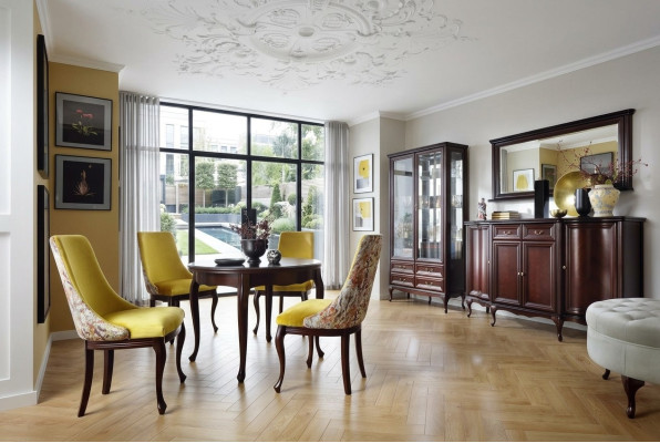 Salle de séjour Vitrine Armoire Commode Miroir Classique s Ensemble 3 pièces Bois