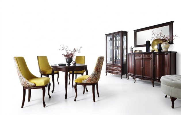 Salle de séjour Vitrine Armoire Commode Miroir Classique s Ensemble 3 pièces Bois