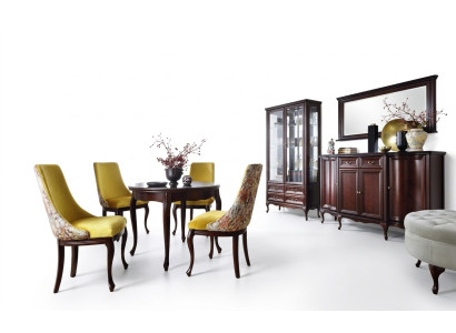 Salle de séjour Vitrine Armoire Commode Miroir Classique s Ensemble 3 pièces Bois