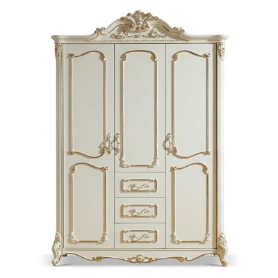 Trois armoire de porte Armoire blanc Baroque Rococo Armoires Bois