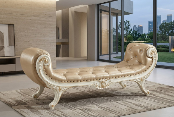 Tabouret Chambre Chaise Longue Tabouret Ottomane Cuir Chesterfield neuf