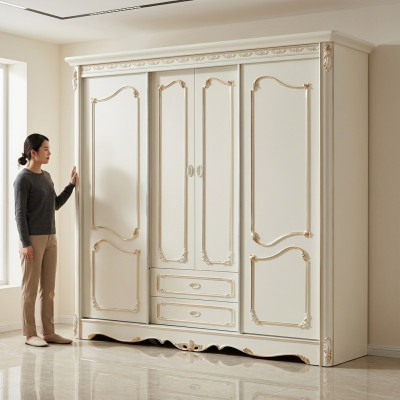 Classique Armoire Mobilier Armoires Chambre Bois Blanc Bois