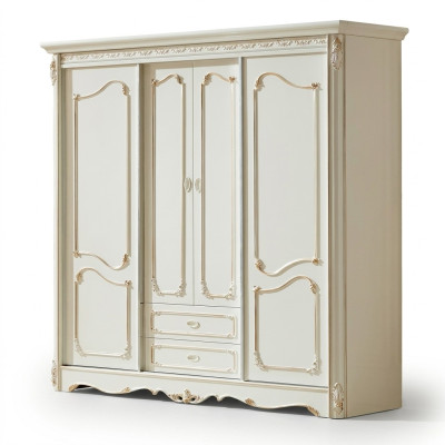 Classique Armoire Mobilier Armoires Chambre Bois Blanc Bois