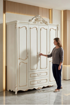 Armoire à vêtements Chambre Blanc Armoire Armoire en Bois Mobilier
