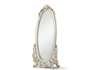 Miroir sur pied Taille du corps du miroir Miroir sur pied classique Blanc en bois
