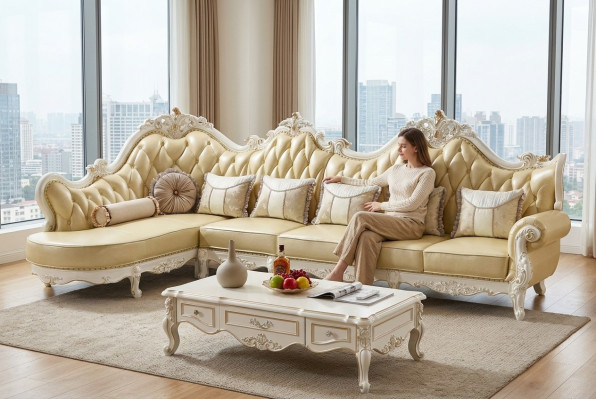 Canapé Chesterfield classique Suite d'ameublement Canapé d'angle Canapé baroque d'angle