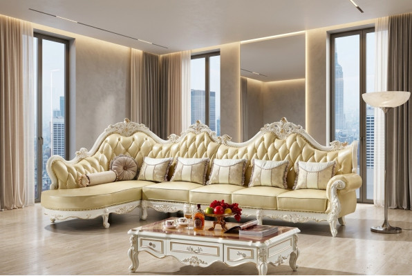 Canapé Chesterfield classique Suite d'ameublement Canapé d'angle Canapé baroque d'angle