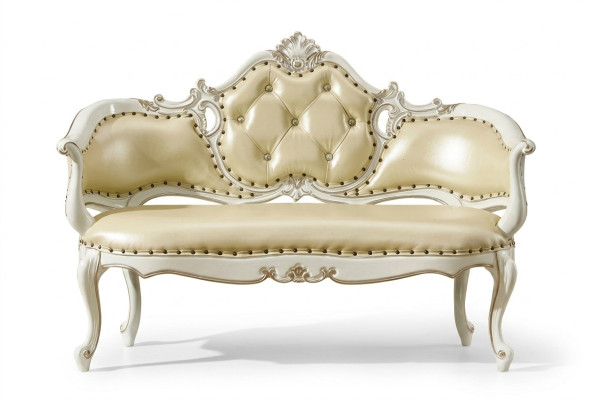 Tabouret Chesterfield Canapé en cuir Rembourrage Canapé Royal Banquette Couch