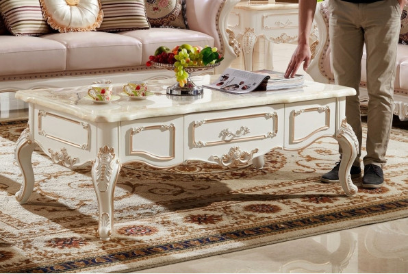 Table basse Royal 130x73 Table Table d'appoint Table de canapé Tables Bois blanc