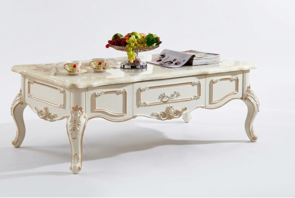 Table basse Royal 130x73 Table Table d'appoint Table de canapé Tables Bois blanc