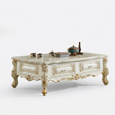Table basse Classic r 150x90 grand table d'appoint de canapé imitant le marbre