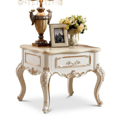 Table d'appoint Tables Salle de séjour Luxe Blanc Table Mobilier Table basse nouveau