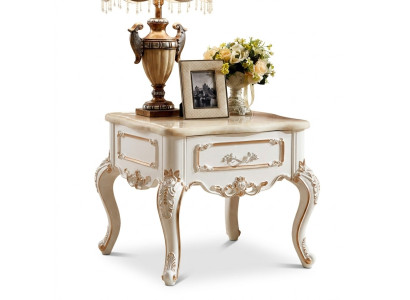 Table d'appoint Tables Salle de séjour Luxe Blanc Table Mobilier Table basse nouveau