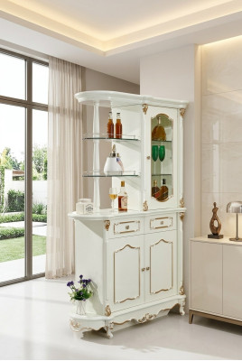 Bar à domicile Etagère de bar classique Séparateur d'armoire Garde-robe Vitrine en bois