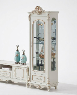 Vitrine en bois Vitrines simples Vitrine en verre Armoires Meubles Art déco Blanc