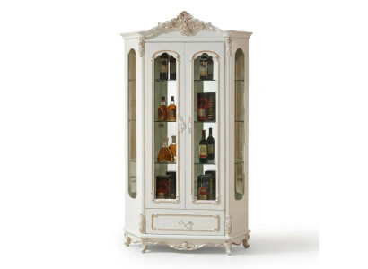 Vitrine classique Armoire en bois Armoire blanche Mobilier Meubles d'ameublement