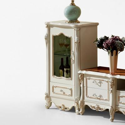 Vitrine Armoire de luxe style bois blanc verre nouvelle armoires Cabinet en verre