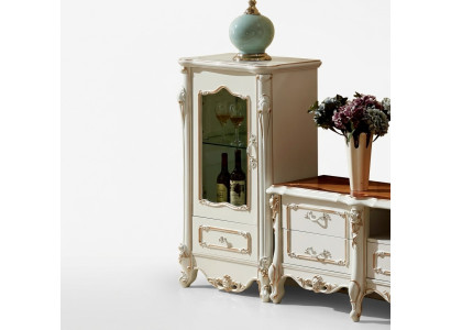 Vitrine Armoire de luxe style bois blanc verre nouvelle armoires Cabinet en verre
