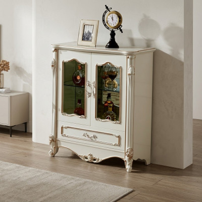 Vitrine Vitrines Armoire Armoire en bois Armoire en verre Armoires Couleur Blanc Mobilier de luxe