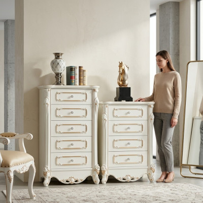 Commode avec tiroirs Buffet Commodes Armoire en bois Buffet en hauteur
