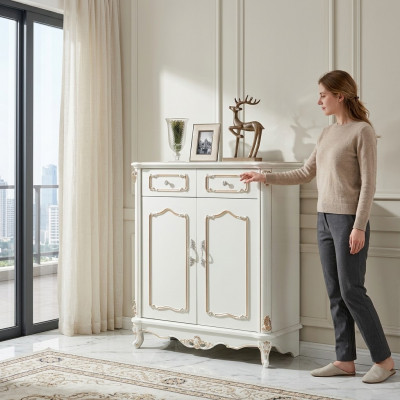 Commode Tiroirs Bois Buffet Armoire Armoires Blanc Commodes Salon