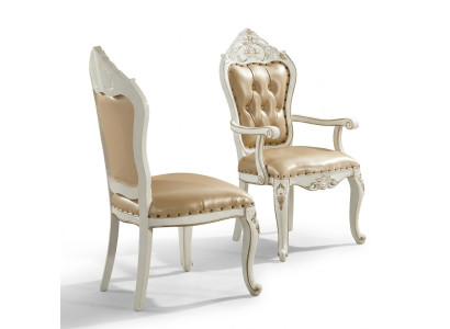Chaise de salle à manger Chesterfield r classique Chaise de salon Beige Chaise à bras Simple Style baroque