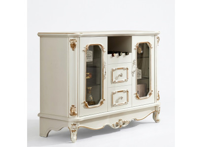 Meuble de rangement Sideboard Classique Vitrine Commode Armoire Buffet Baroque