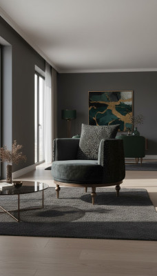 Fauteuil rond de luxe rembourré Conception Textile 1 place Mobilier à un seul siège Mobilier