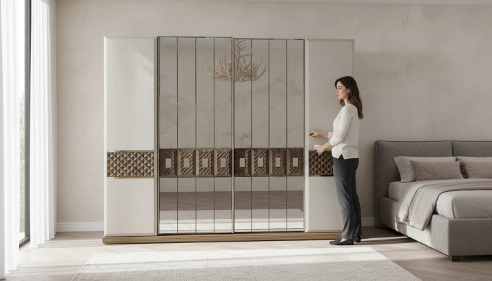 Armoire en bois Armoire Chambre Mobilier Design Armoires Gris Italie