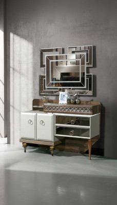 Mobilier Design de Chambre Coiffeuse Miroir Bois Buffet Console