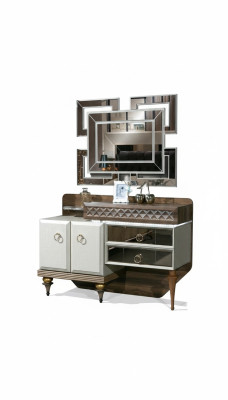 Mobilier Design de Chambre Coiffeuse Miroir Bois Buffet Console