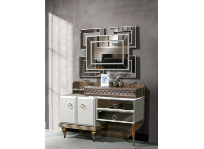 Mobilier Design de Chambre Coiffeuse Miroir Bois Buffet Console