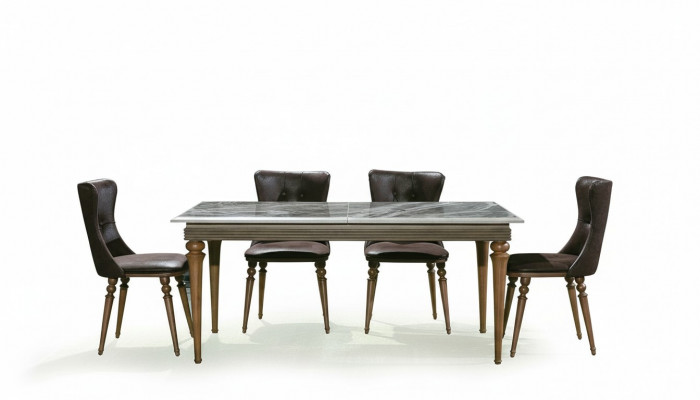 Ensemble complet Table à manger 4x Chaises Ensemble de salle à manger Table en bois 4 pièces Tables