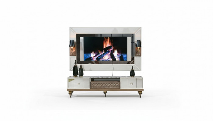 Unité murale Suite Armoire de télévision meuble tv banc bas table bois luxe armoire XXL