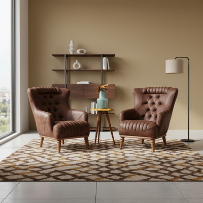 Conception de mobilier de luxe Fauteuil de design moderne Fauteuil de design brun Salon nouveau