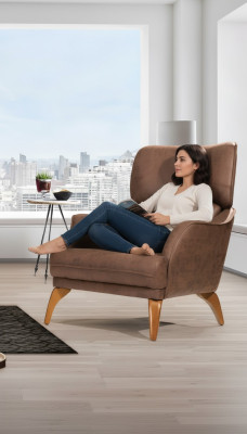 Fauteuil simple de luxe à un seul siège, canapé fauteuil rembourré Chesterfield Conception canapé en cuir