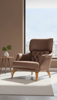 Fauteuil simple de luxe à un seul siège, canapé fauteuil rembourré Chesterfield Conception canapé en cuir