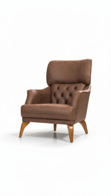 Fauteuil simple de luxe à un seul siège, canapé fauteuil rembourré Chesterfield Conception canapé en cuir