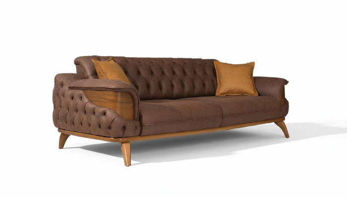 Canapé Chesterfield trois places de luxe Meubles Canapés Marron Canapés en cuir Rembourrage neuf