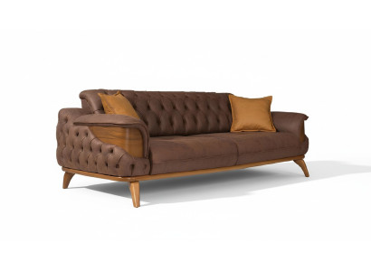 Canapé Chesterfield trois places de luxe Meubles Canapés Marron Canapés en cuir Rembourrage neuf